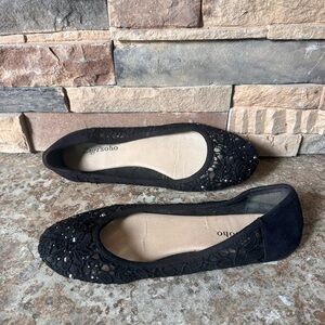 Zigi Soho Black Lace Flats